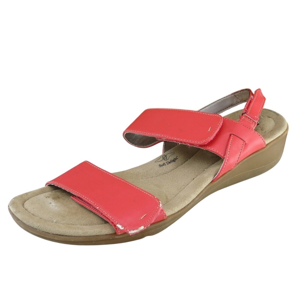 Soft Style Sz 11 M Salmon Ankle Strap Leather Women Sandals Hss1162800